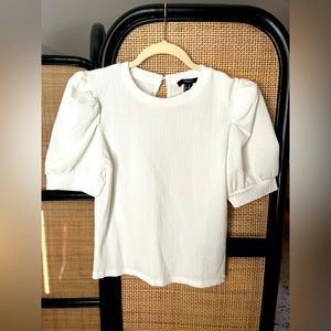 White capped sleeve top